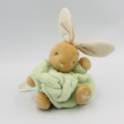 Doudou petit lapin Plume vert KALOO