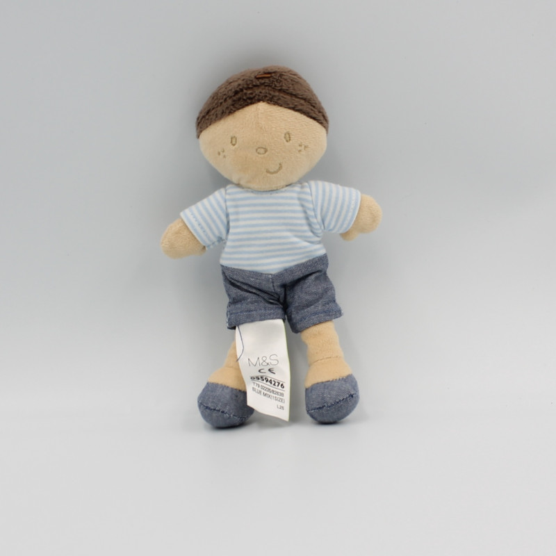 Doudou poupée garçon bleu jean M&S