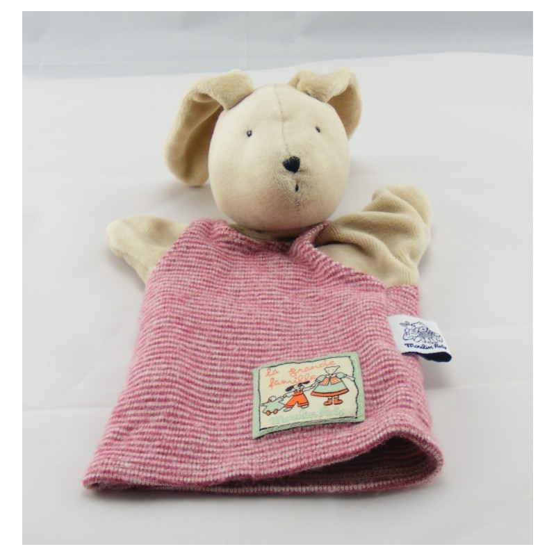 Doudou lapin beige grande famille MOULIN ROTY