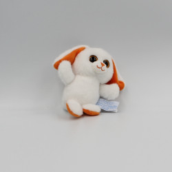 Mini Doudou peluche lapin blanc orange PETILLOUS COLOR GIPSY