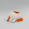 Mini Doudou peluche lapin blanc orange PETILLOUS COLOR GIPSY