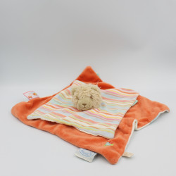 Doudou plat chat beige orange tifoo Fidji papillon NOUKIE'S