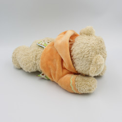 Doudou ours beige capuche orange NICOTOY