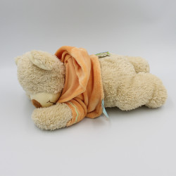 Doudou ours beige capuche orange NICOTOY