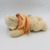Doudou ours beige capuche orange NICOTOY