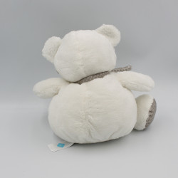 Doudou ours boule blanc gris pois TEX BABY