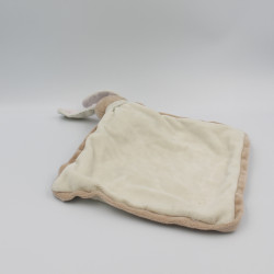 Doudou plat lapin beige rose blanc NICOTOY