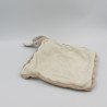Doudou plat lapin beige rose blanc NICOTOY