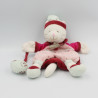 Doudou plat marionnette chat Catchou rose bordeaux DOUDOU ET COMPAGNIE
