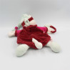 Doudou plat marionnette chat Catchou rose bordeaux DOUDOU ET COMPAGNIE