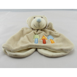 Doudou plat marionnette ours beige arbres brodés KIABI