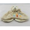 Doudou plat marionnette ours beige arbres brodés KIABI