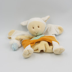 Doudou et compagnie marionnette mouton agneau blanc orange
