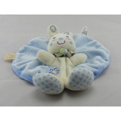 Doudou plat rond chat bleu vert voiture NICOTOY KIABI