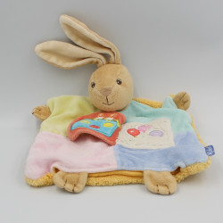 Doudou plat lapin vert rose bleu ballons anniversaire KALOO