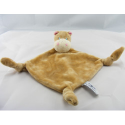 Doudou plat marron vache CARRE BLANC