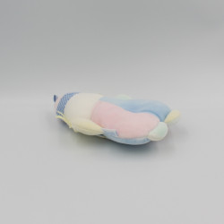 Doudou hochet clown bleu vert rose vichy COROLLE