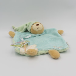 Doudou plat ours bleu étoile rubans KALOO