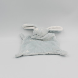 Doudou plat lapin bleu clair GRAIN DE BLE