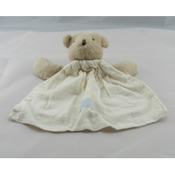 Doudou plat lapin bleu blanc TARTINE ET CHOCOLAT