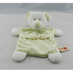 Doudou plat ours bleu pois papillon brodé NICOTOY