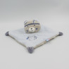 Doudou plat chat bleu gris beige indien SUCRE D'ORGE