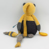 Doudou chat bleu jaune Les Moustaches poissons hochet MOULIN ROTY