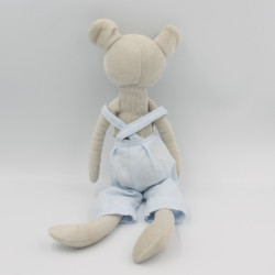 Doudou souris gris salopette bleu ZARA HOME