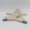 Doudou plat chat gris vert rayé les Pachats MOULIN ROTY