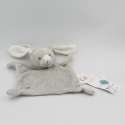 Doudou plat lapin gris blanc étoile GRAIN DE BLE