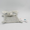 Doudou plat lapin gris blanc étoile GRAIN DE BLE