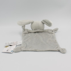 Doudou plat lapin gris blanc étoile GRAIN DE BLE
