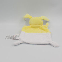 Doudou plat lapin jaune blanc étoiles GRAIN DE BLE