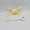 Doudou plat lapin jaune blanc étoiles GRAIN DE BLE