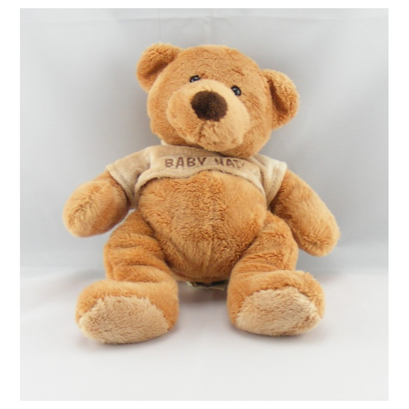 Doudou ours brun pull beige marron BABY NAT