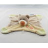 Doudou plat ours beige jaune empreintes Pol NATTOU