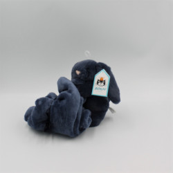 Doudou lapin bleu marine mouchoir couverture JELLYCAT