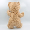 Ancienne peluche ours marron blanc yeux boutons bleu