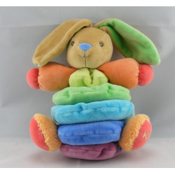 Doudou hochet lapin vert orange KALOO