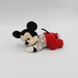 Doudou Mickey rouge gris noir allongé DISNEY NICOTOY