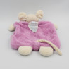 Doudou plat souris plume rose KALOO