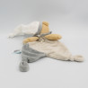 Doudou plat ours gris beige blanc étoile luminescent BABY NAT