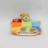 Doudou plat ours bleu rouge vert jaune pomme escargot KALOO