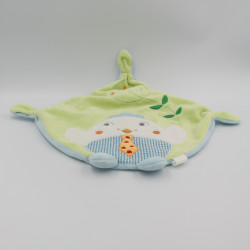 Doudou plat bleu vert oiseau NICOTOY