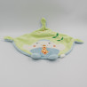 Doudou plat bleu vert oiseau NICOTOY