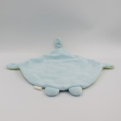 Doudou plat bleu vert oiseau NICOTOY