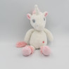 Doudou licorne blanche rose coeur TEX