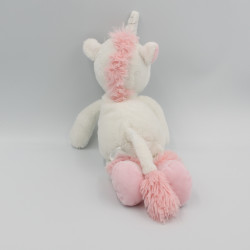 Doudou licorne blanche rose coeur TEX