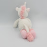 Doudou licorne blanche rose coeur TEX