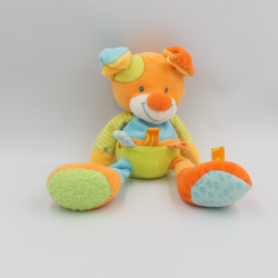 Doudou chien orange bleu vert Funny Farmer NATTOU